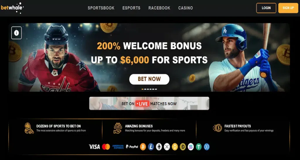 BetWhale homepage – best offshore sportsbook for US players
